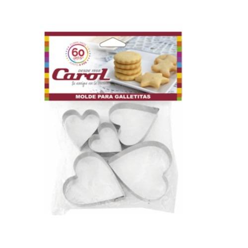 CAROL MOLDES P/GALLETITA -8826- X5U.         FORMA CORAZON