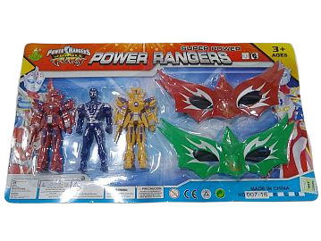 PACO.POWER RANGER X3 + 2 MASCARAS E/BL 1938