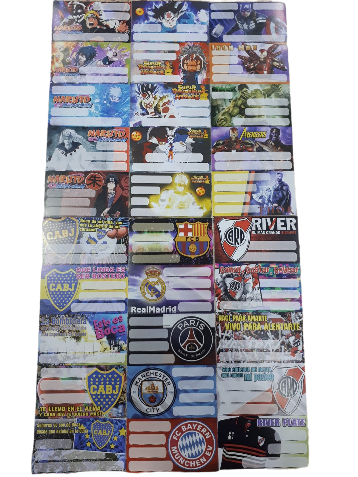 MAXI.ETIQUETA ESCOLAR T.V.X20U               PERSONAJES