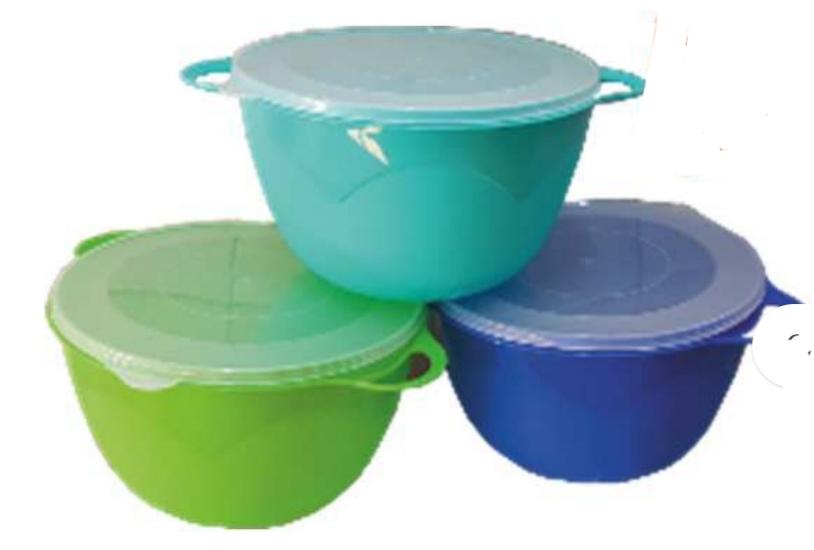 MIS BOWLS 2.6LT C/TAPA -0952- ENSALADERAS    PLASTICOS PLASTICAS ALTO 12CM DIAM 21CM