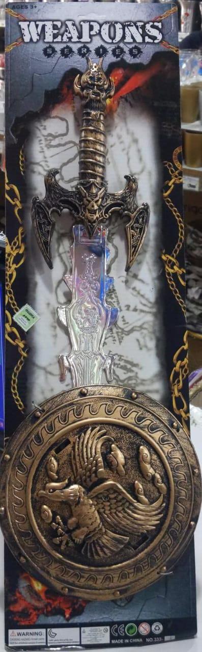 KK ESPADAS 50CM + ESCUDOS E/BL SD19738       GUERREROS