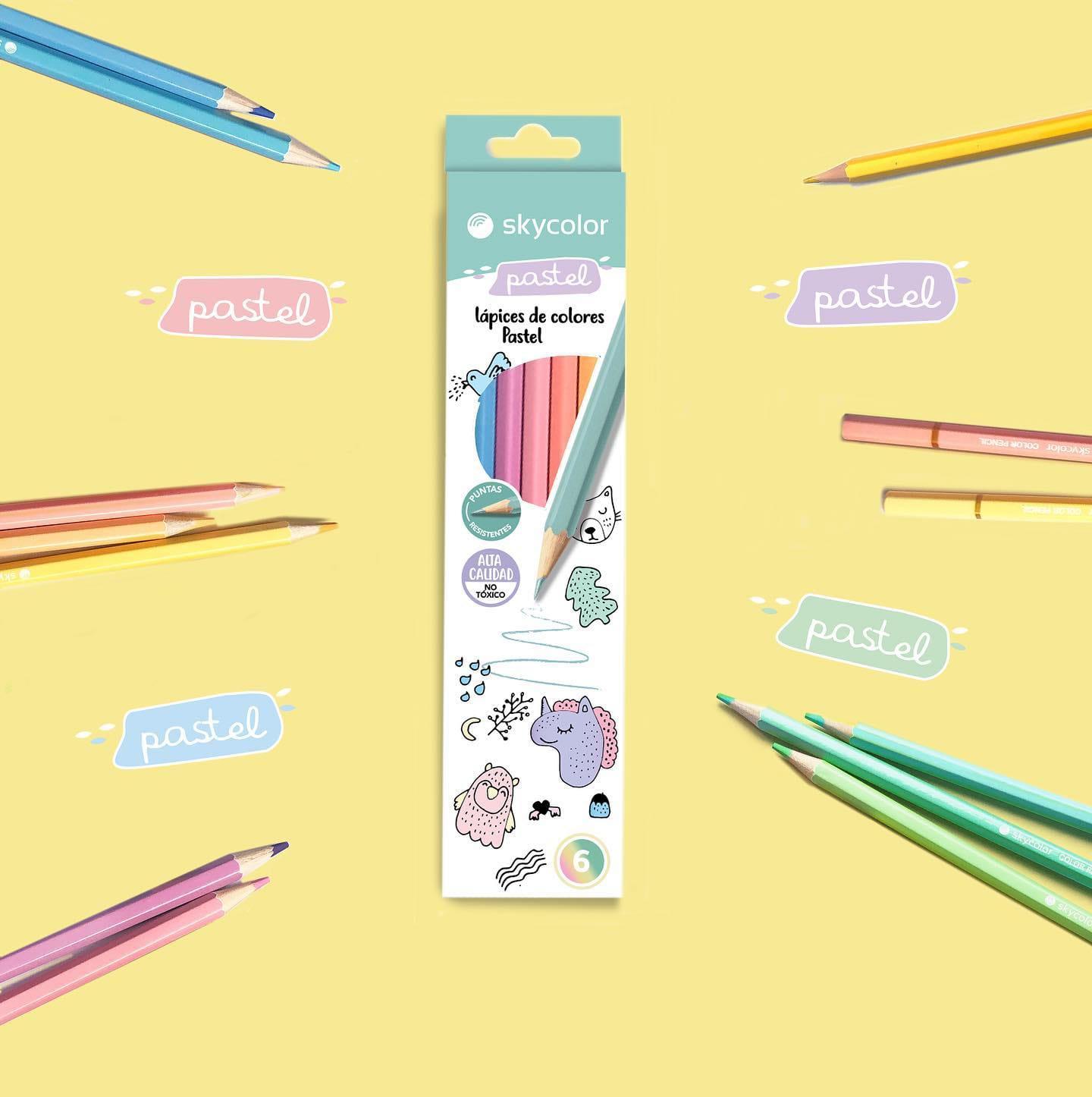 SKY LAPIZ LARGO X6 PASTEL JJ10136P-6 LAPICES