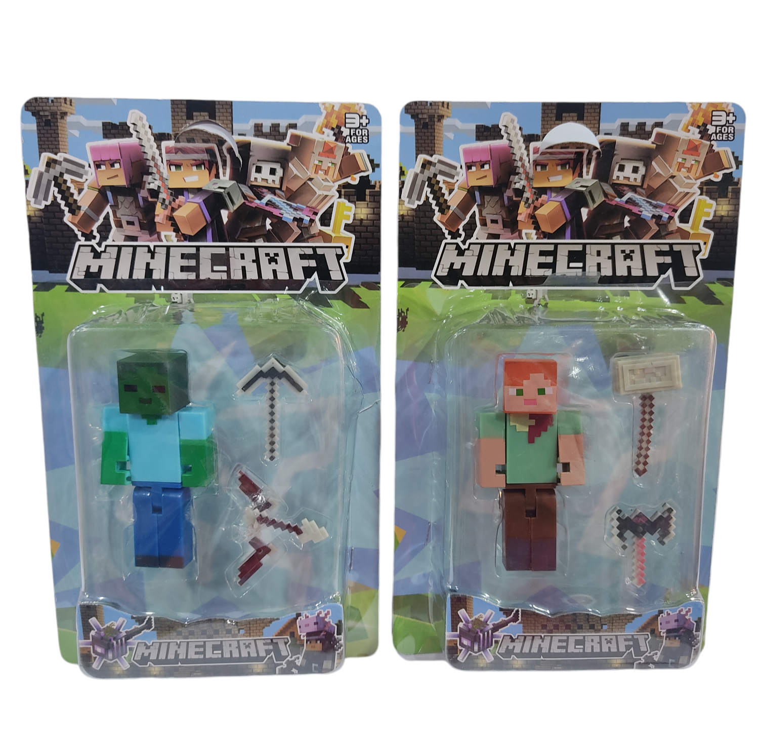 NI.MUÑECOS MINECRAFT + ACC. E/BL X1