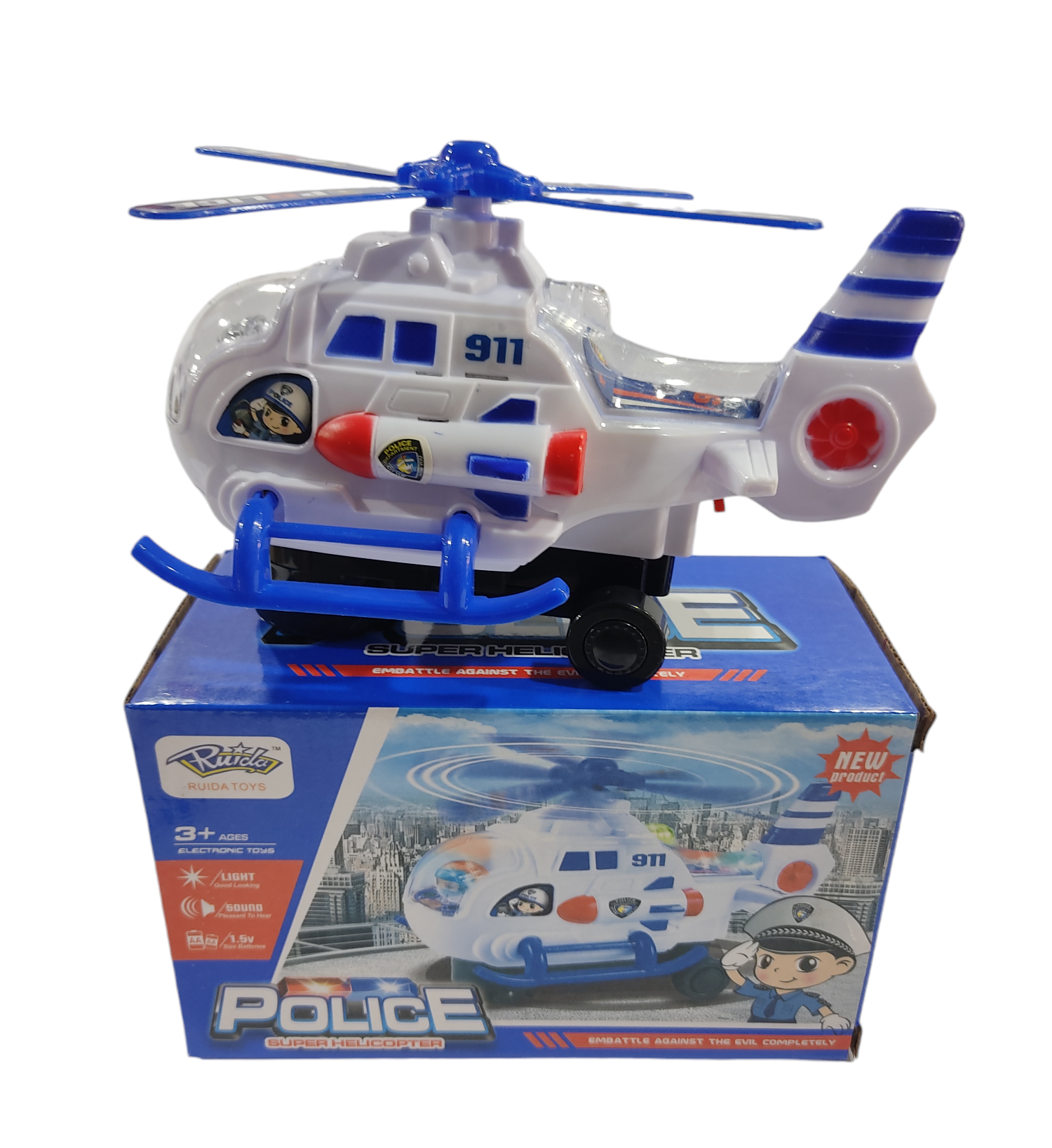 KK HELICOPTEROS C/LUZ+SONIDO E/CAJA SD17730 POLICIA