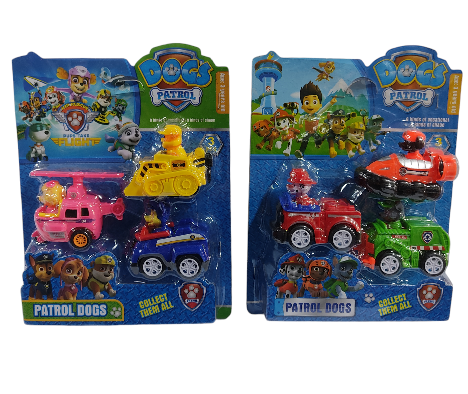 MI.MUñECOS PAW PATROL X3 E/BL 19X25CM        AUTOS CAMIONES