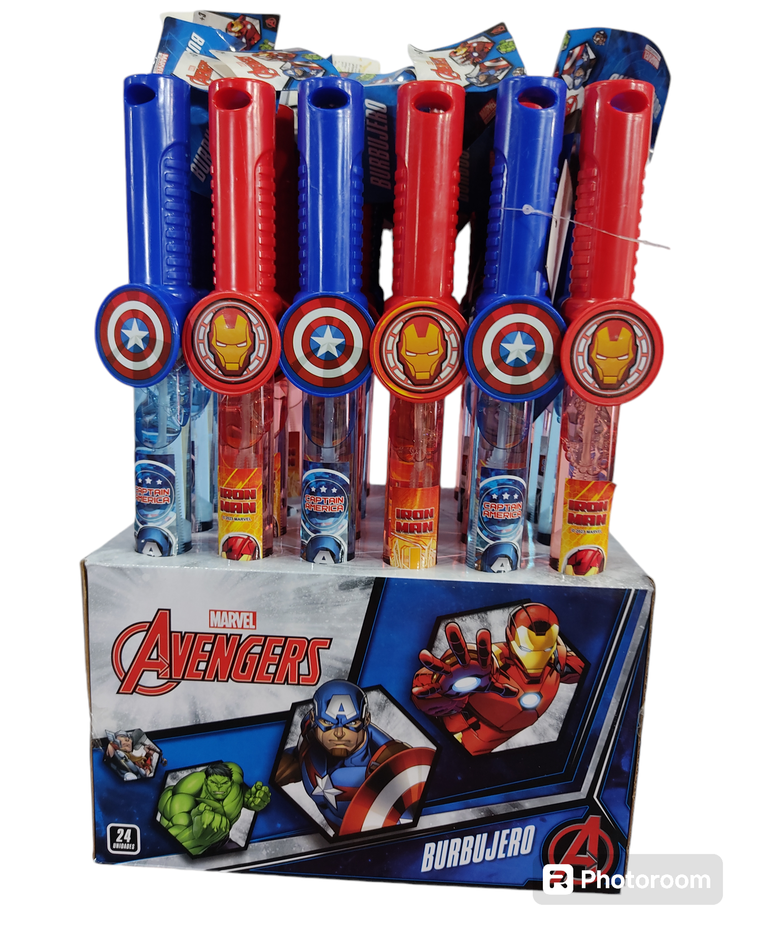 SB.BURBUJEROS 38CM IRON MAN/CAPITAN AMERICA 53510