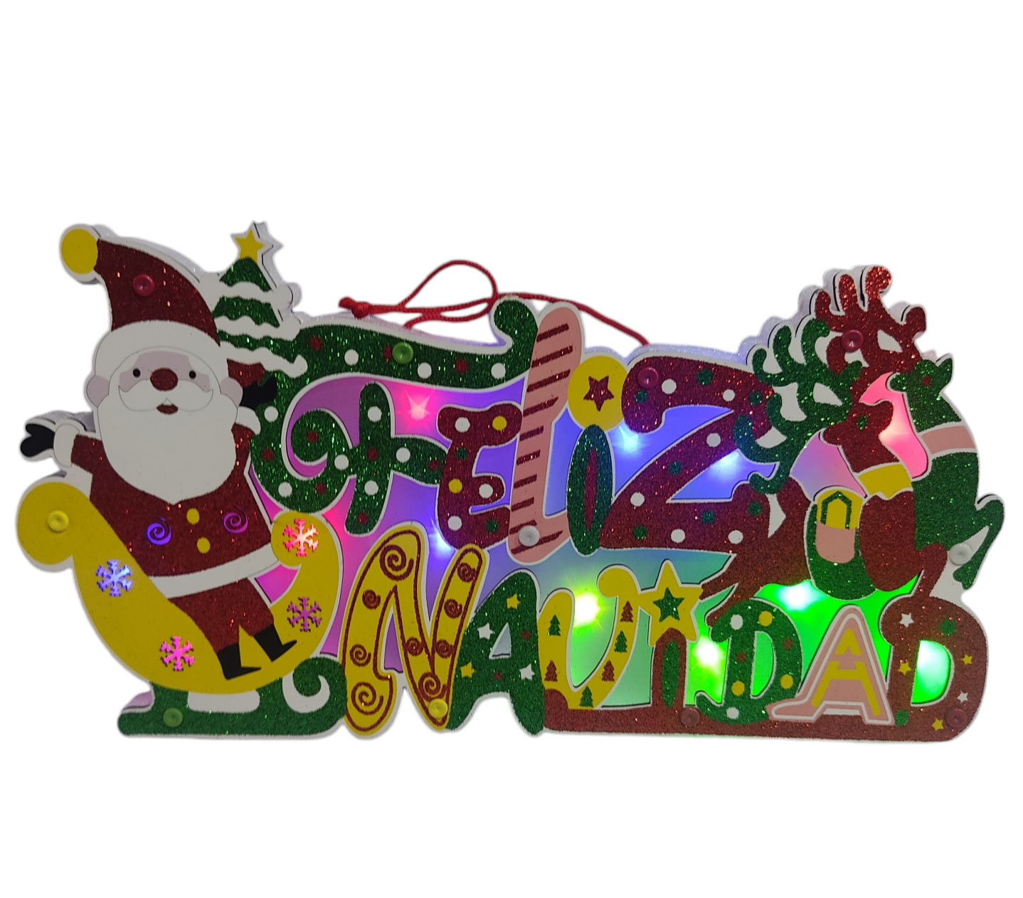 KK CARTELES FELIZ NAVIDAD C/LUZ NS352682 39X21CM