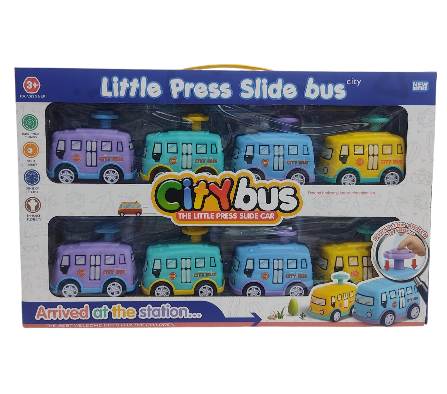 KK SET AUTOBUS X8 E/CAJA SD25573 44X28CMCOLECTIVOS