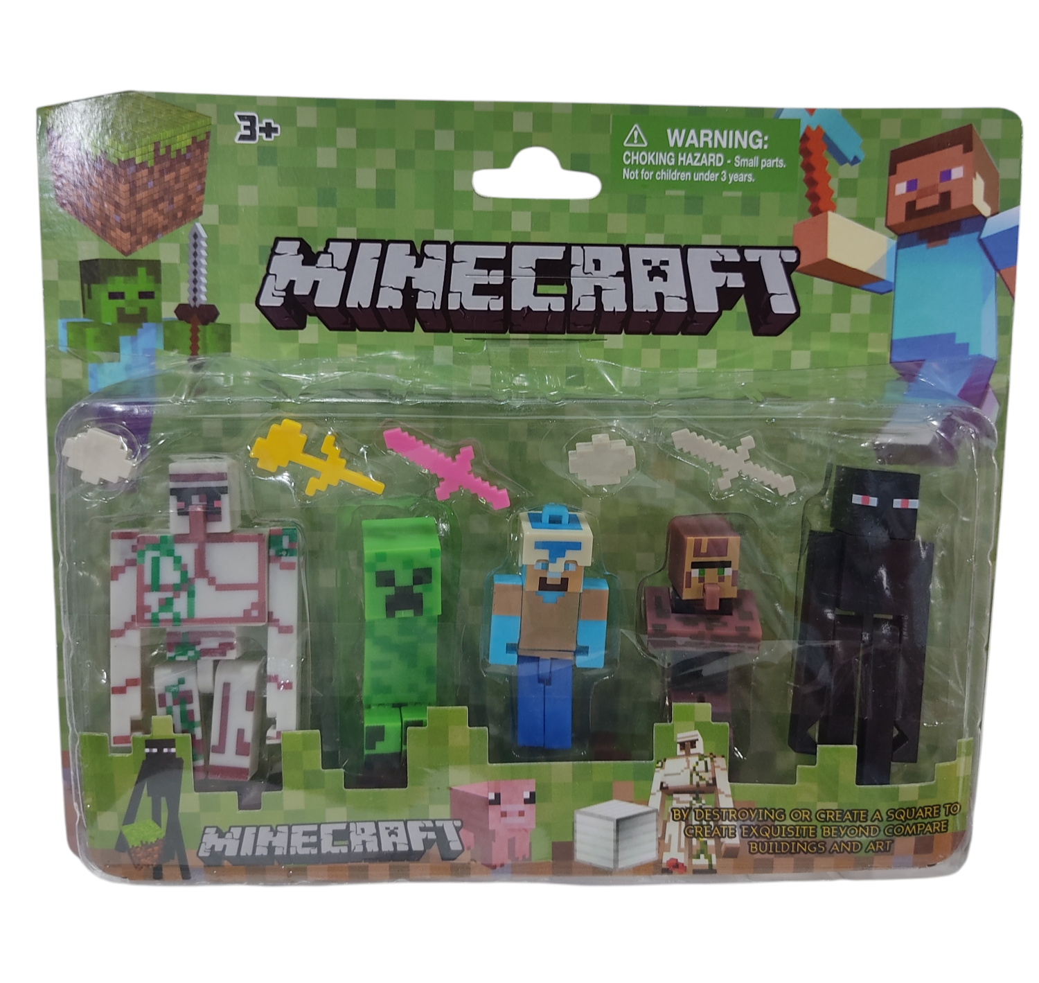 NI.MUñECOS MINECRAF X10PCS E/BLISTER