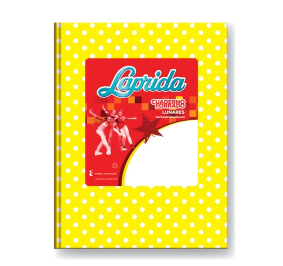 CUADERNO LAP.LUN.R 16X21CM 50H.AMARILLO RAYADO LUNARES T/DURA