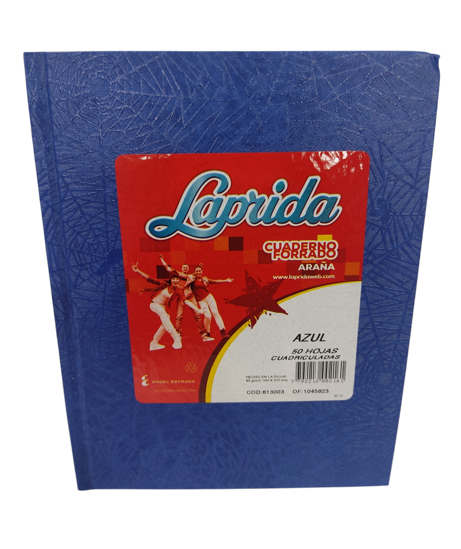 CUADERNO LAP.C 16X21CM 50H.AZUL CUADRICULADO ARANA T/DURA