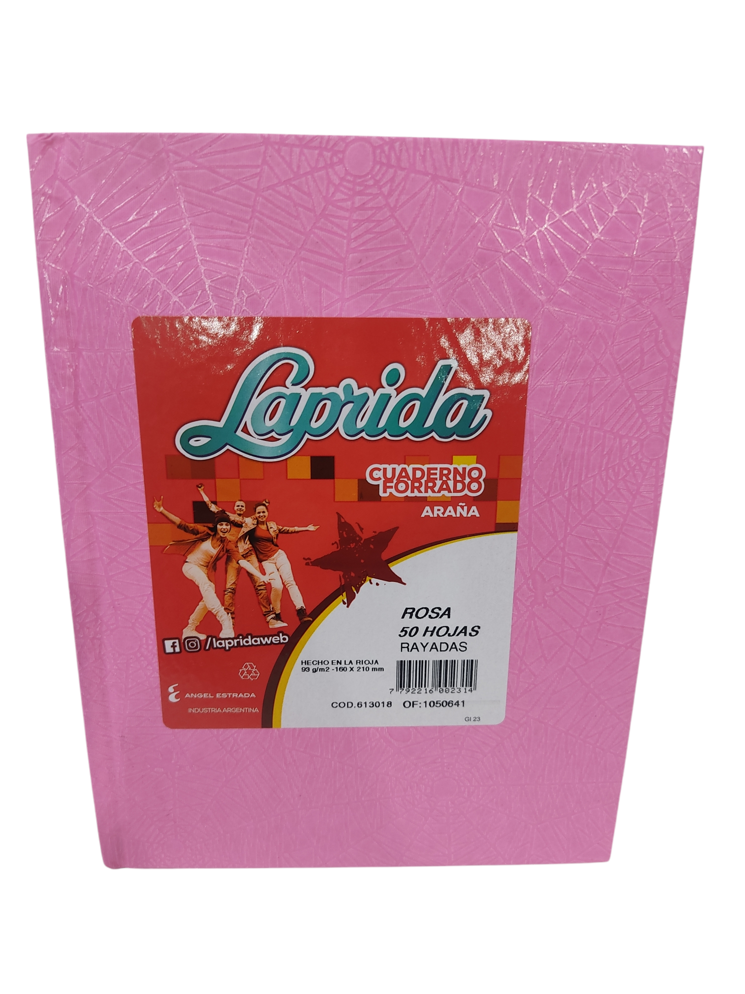 CUADERNO LAP.R 16X21CM 50H.ROSA RAYADO ARAñA