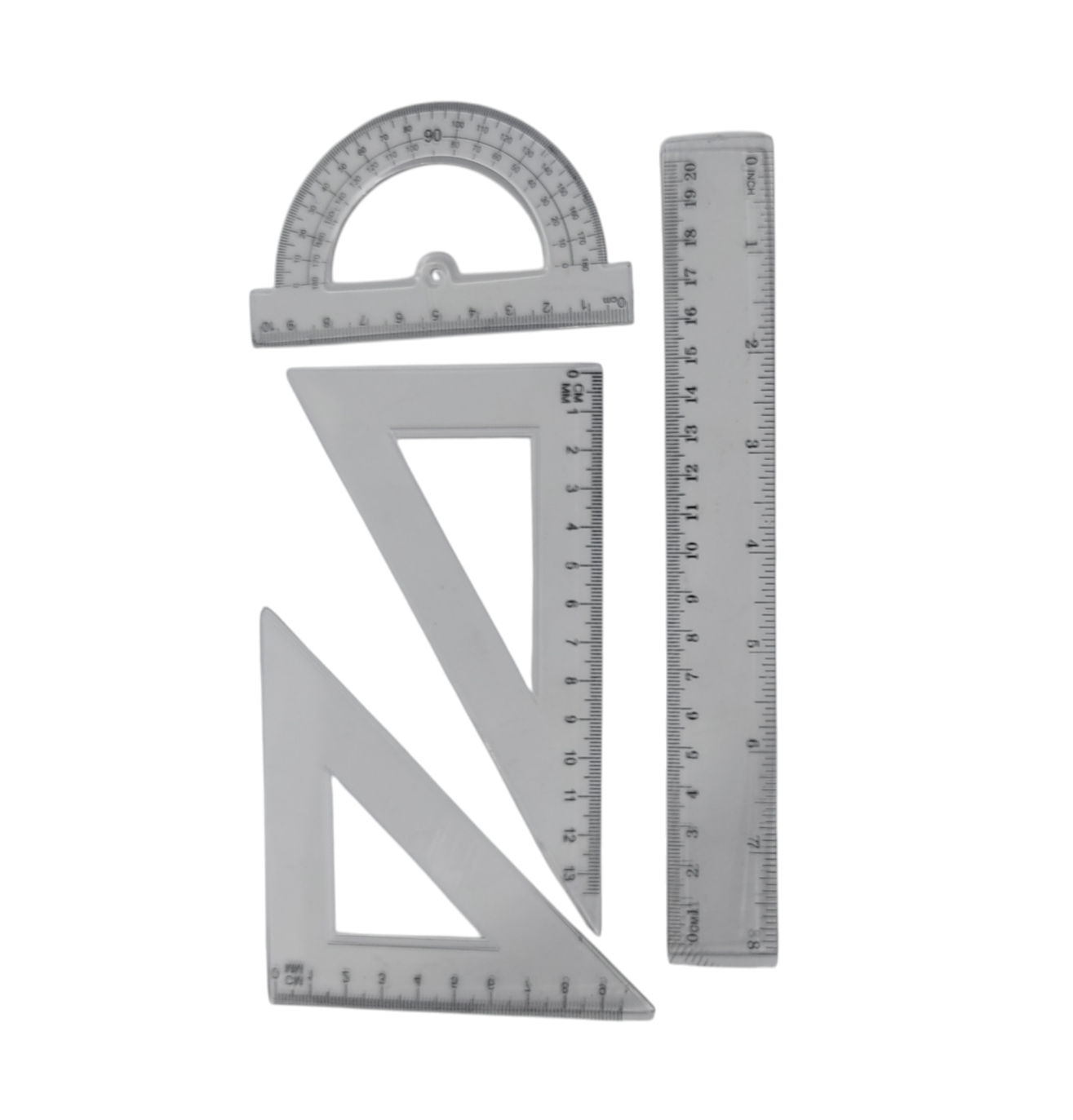 J.SET DE GEOMETRIA CH X4 E/BOL L-520    REGLAS 20CM TRANSPORTADOR ESCUADRA