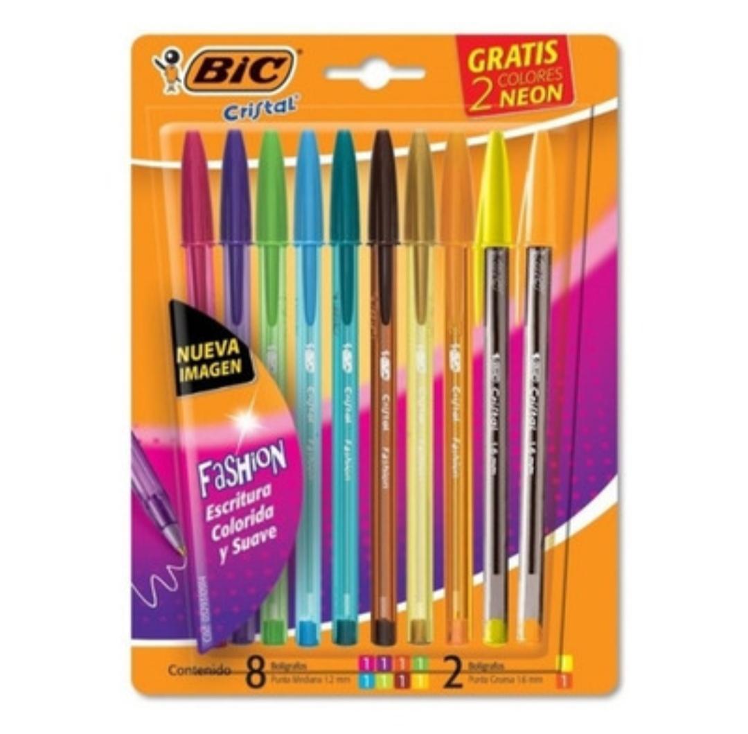 BIC BIROMES CRISTAL FASHION X10U E/BL   LAPICERAS