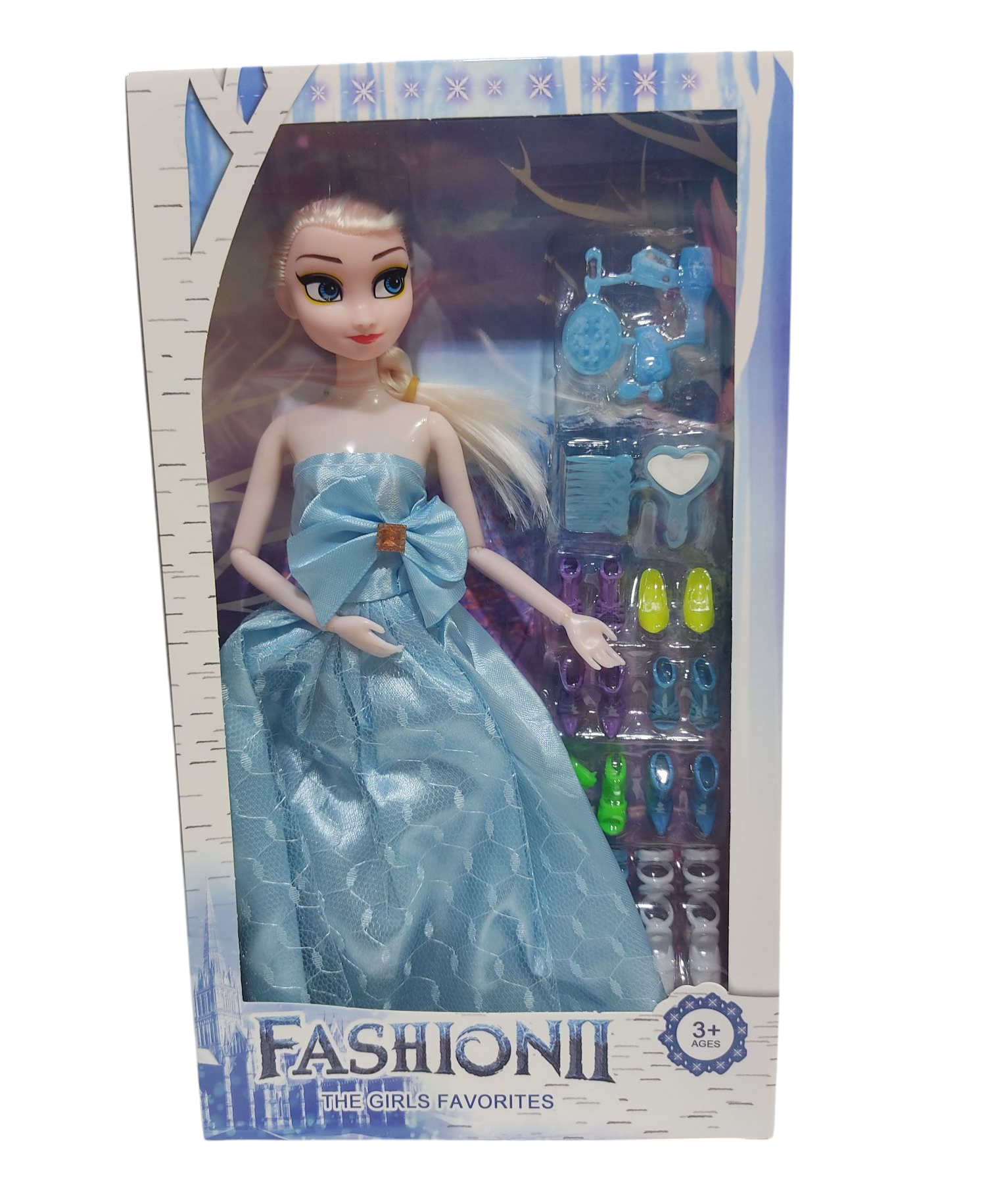 KK MUñECA FROZEN EN CAJA + ACC SD24886  28CM MUñECAS