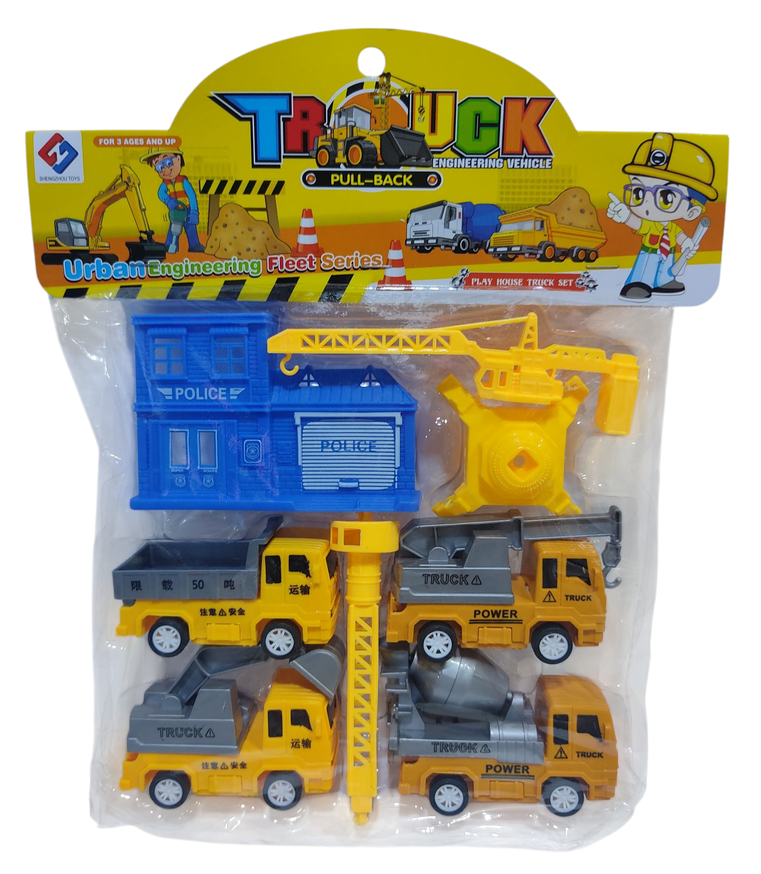 KK SET DE VEHICULOS CONSTRUCCION SD23068 EN BOLSA 4 CAMIONES + ACC