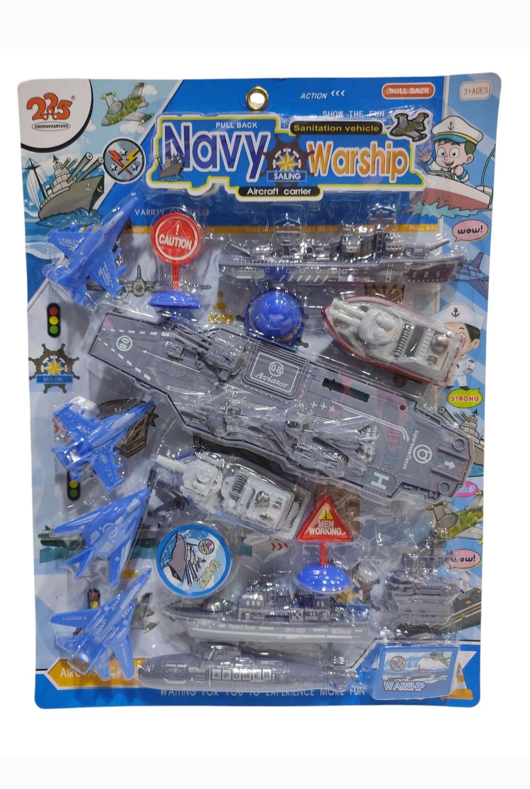 KK SET NAVAL 15PCS E/BL SD25624 43X30CM BARCOS AVIONES MILITARES