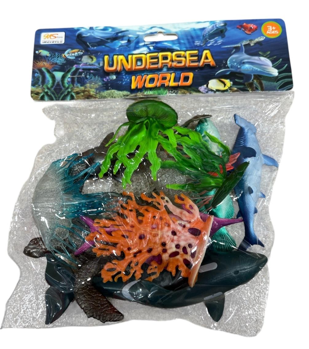 KK PECES DE MAR X8U C/ACC E/BOL SD23021 ANIMALES BALLENAS DELFINES TIBURONES TORTUGAS