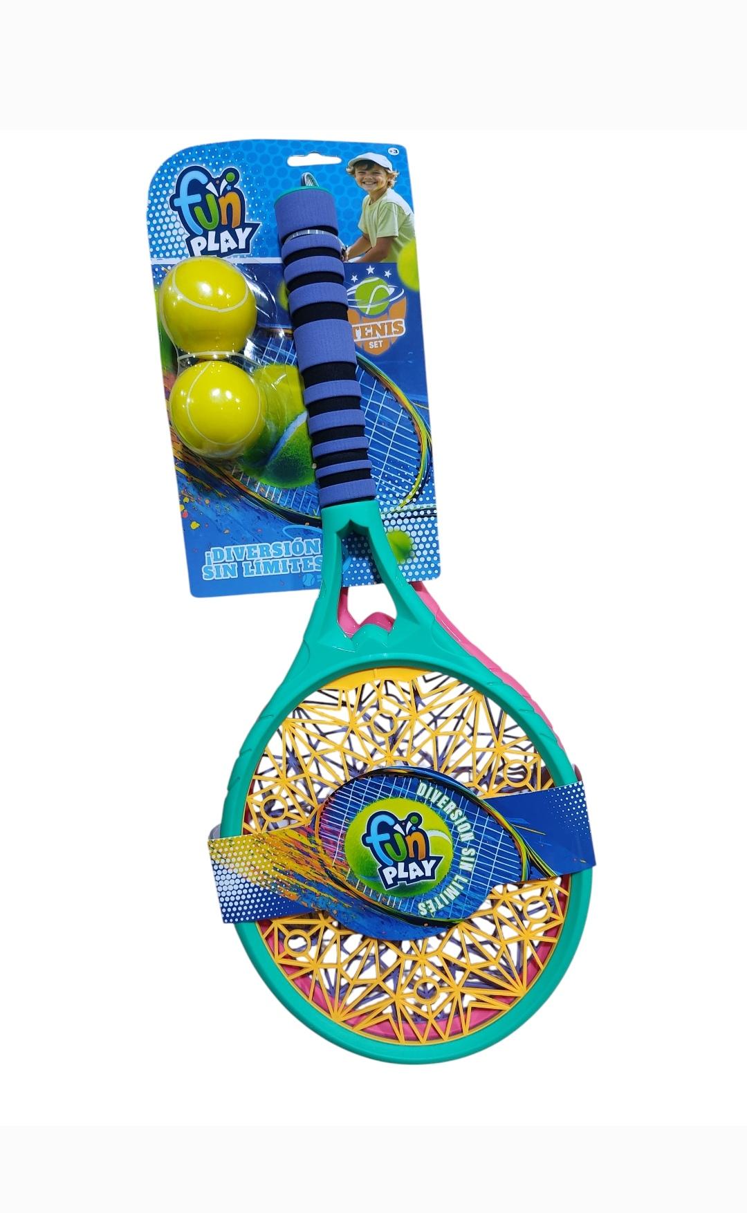 SB.RAQUETAS+PELOTAS X2 E/BL 55331 TENIS 63X26X8CM