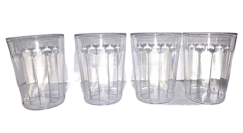 LUCERO 703 VASOS FACETADO ACRILICO X4 400CC  ACRILICO TRANSPARENTE