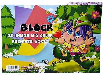 MAXI.MANCHITA BLOCK N5 COLOR 20HJS  32X23    HOJAS.PAPELERIA