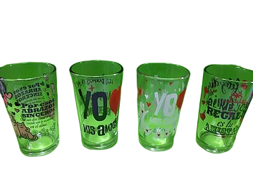 VASOS NILDA AMIGO VIDRIO DECORADO X1