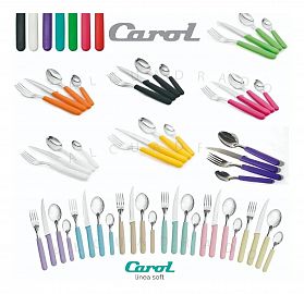 CAROL CUBIERTOS 410 X24 PIEZAS EN BOLSA COLORES NORDICOS