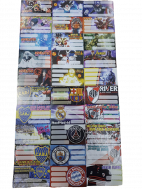 MAXI.ETIQUETA ESCOLAR T.V.X20U               PERSONAJES