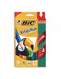 BIC LAPIZ COLOR X12 EVOL +4LAP.NEGRO         LAPICES
