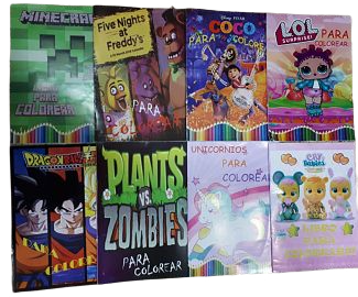 LIBROS PARA COLOREAR X 8 IMAGENES LIBRITOS   MOTIVOS TV