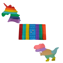 POP IT GIGANTE 45CM. ANTIESTRES FORMAS       DINOSAURIO-UNICORNIO-TABLERO RECTANGULAR