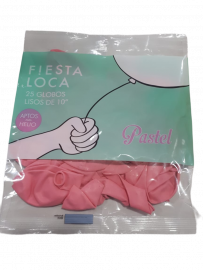 FIESTA LOCA GLOBOS 10P. ROSA PASTEL X25