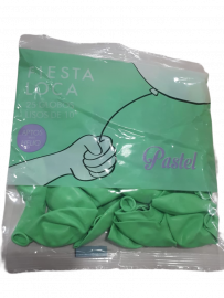 FIESTA LOCA GLOBOS 10P. VERDE PASTEL X25