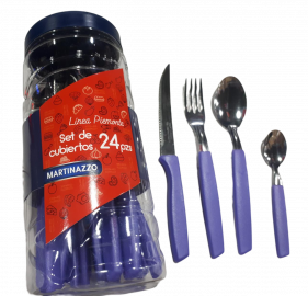 SIENA SET X24 E/FRASCO LILA MARTINAZZO       M205410 CUBIERTOS