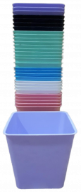 BERU.MACETAS CUADRADAS Nº10 COLOR PASTEL     8CM ALTO 10CM DIAM