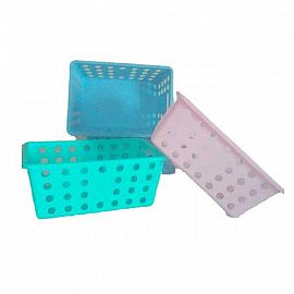 SUB.CANASTOS GDE MULTIUSO V.COLORES          ALTO 11CM LARGO 27CM ANCHO 19CM -A437-
