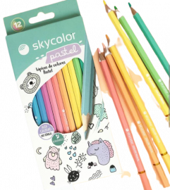 SKY LAPIZ LARGOS X12 PASTEL CAJA JJ10136P    LAPICES