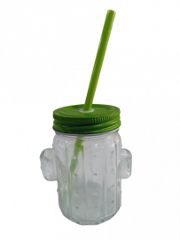 ORI.FRASCOS VIDRIO CACTUS 11CM C/SORBETE FG180032 VASOS