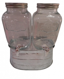 ORI.DISPENSER DE VIDRIO 4LT X2 E/CAJA FG111552 FRASCOS -HIELERAS DE METAL -CANILLA PLAST