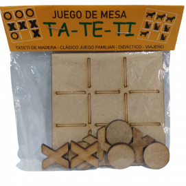 ERI.JUEGOS TATETI MADERA 10X10 CMN E/BOLSA   TA-TE-TI