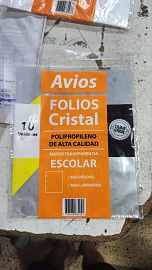 AVIOS FOLIOS X10 ESCOLAR -1176- N3           POLIPROPILENO CALIDAD SUPERIOR CRISTAL