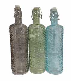KK BOTELLAS VIDRIO RAYADA 1LT CA5616 TRANS   PARENTE COLOR