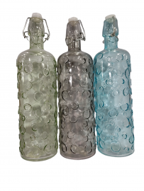 KK BOTELLAS VIDRIO CIRCULOS 1LT CA5618 30CM  TRANSPARENTE COLOR