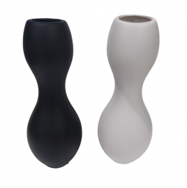 KK FLOREROS CERAMICA 30X10CM NS371226 BLANCO/NEGRO
