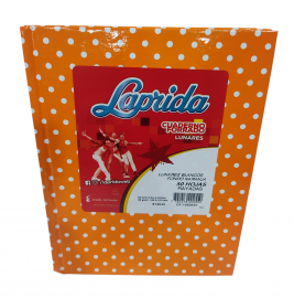 CUADERNOS LAP.LUN.R 16X21CM 50H.NARANJA RAYADO LUNARES T/DURA