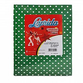 CUADERNOS LAP.LUN.R 16X21CM 50H.VERDE RAYADO LUNARES T/DURA