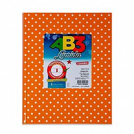 CUADERNOS LAP.LUN.R AB3 X50H.NARANJA RAYADO LUNARES 19X23CM