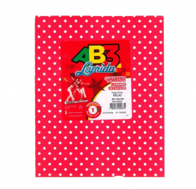 CUADERNOS LAP.LUN.R AB3 X50H. ROJO RAYADO LUNARES 19X23CM