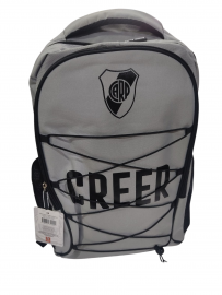 QM.MOCHILAS RIVER PLATE MOCRP09 45X26X15CM 2 CIERRES C/TIRAS ORIGINAL FUTBOL