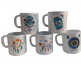 A.TAZAS CERAMICA DECORADAS 300CC